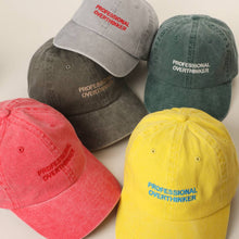 Load image into Gallery viewer, PROFESSIONAL OVERTHINKER Embroidered Washed Baseball Cap
