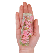 Load image into Gallery viewer, Pink Sinuata Flower with White Sage Bundles