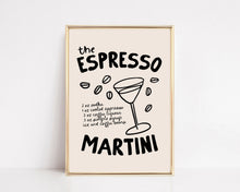 Load image into Gallery viewer, Espresso Martini | Neutral Bar Cart Wall Art Print