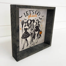 Load image into Gallery viewer, Lets Go Ghouls Witches - Halloween Canvas Word Art - Framed