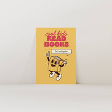 Load image into Gallery viewer, Cool Kids Read Book Wall Art Print | Retro Kids Room Decor