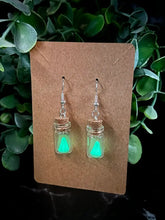 Load image into Gallery viewer, Glow In The Dark Ghost in bottle Earrings Expose to sunlight