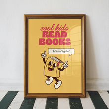 Load image into Gallery viewer, Cool Kids Read Book Wall Art Print | Retro Kids Room Decor