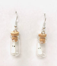 Load image into Gallery viewer, Glow In The Dark Ghost in bottle Earrings Expose to sunlight