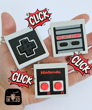 Load image into Gallery viewer, Retro Game Controller Clicker Button Keychain 3D Print