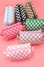 Load image into Gallery viewer, CHECKER GINGHAM MAKEUP COSMETIC POUCH BAG