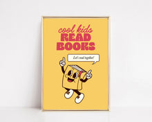 Load image into Gallery viewer, Cool Kids Read Book Wall Art Print | Retro Kids Room Decor