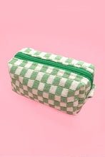 Load image into Gallery viewer, CHECKER GINGHAM MAKEUP COSMETIC POUCH BAG