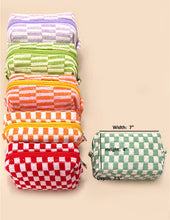 Load image into Gallery viewer, CHECKER GINGHAM MAKEUP COSMETIC POUCH BAG