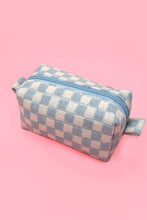 Load image into Gallery viewer, CHECKER GINGHAM MAKEUP COSMETIC POUCH BAG