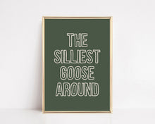 Load image into Gallery viewer, The Silliest Goose Around Green Art Print | Nursery Decor