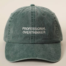 Load image into Gallery viewer, PROFESSIONAL OVERTHINKER Embroidered Washed Baseball Cap
