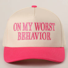 Load image into Gallery viewer, ON MY WORST BEHAVIOR Embroidered Trucker Hat