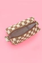 Load image into Gallery viewer, CHECKER GINGHAM MAKEUP COSMETIC POUCH BAG