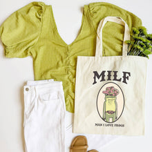 Load image into Gallery viewer, MILF Man I Love Frogs Tote Funny Cowboy Frog Tote Bag