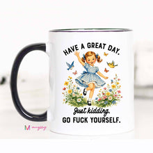 Load image into Gallery viewer, Great Day Funny Retro Girl Mug | Sarcastic Humor Coffee Mug
