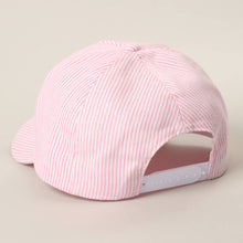 Load image into Gallery viewer, REALLY BUSY DILLY DALLYING Embroidered Seersucker Stripe Hat