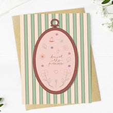 Load image into Gallery viewer, "Trust the process" Embroidery Encouragement Card