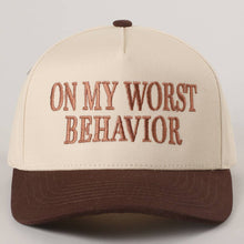Load image into Gallery viewer, ON MY WORST BEHAVIOR Embroidered Trucker Hat