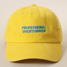 Load image into Gallery viewer, PROFESSIONAL OVERTHINKER Embroidered Washed Baseball Cap