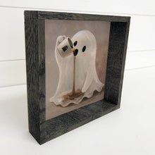 Load image into Gallery viewer, Cute Ghost Painted Drinking Coffee - Cottage Entryway Art