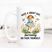 Load image into Gallery viewer, Great Day Funny Retro Girl Mug | Sarcastic Humor Coffee Mug